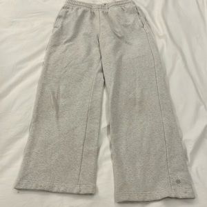 Athleta girl light gray wide leg sweats